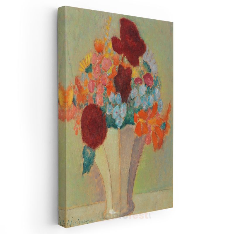 Odilon Redon - Renkli Çiçekler Kanvas Tablo