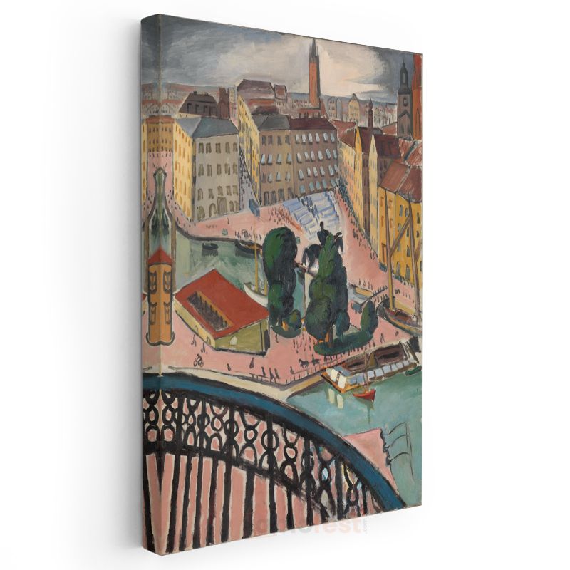 Ernst Ludwig Kirchner - Şehir Manzarası Kanvas Tablo