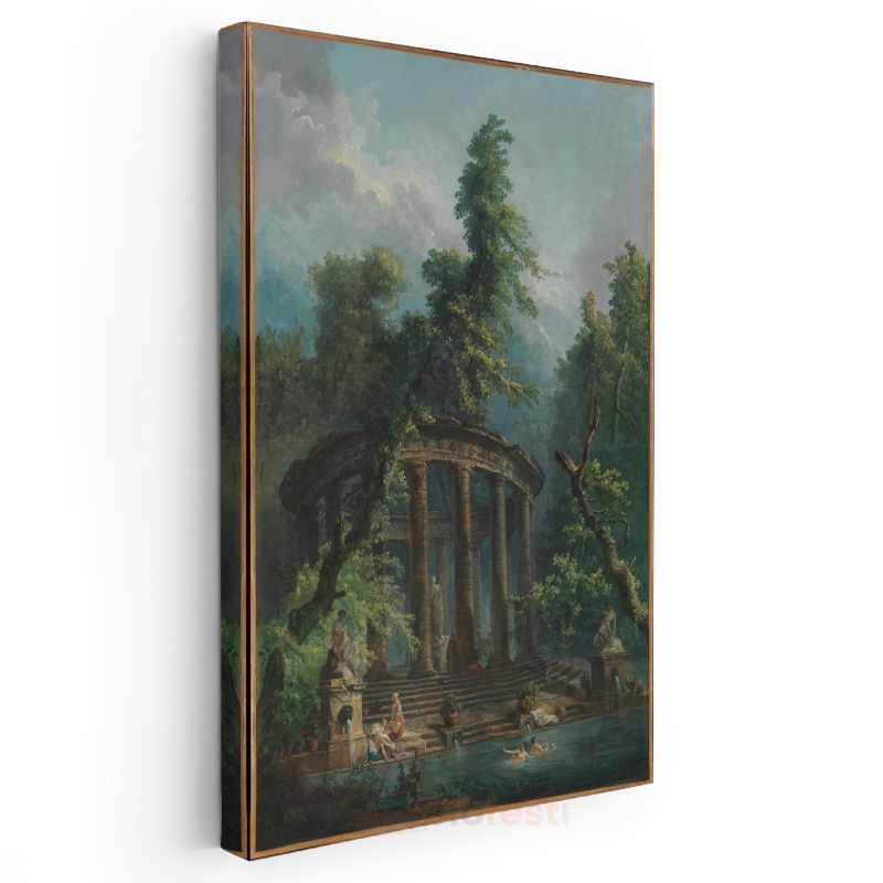 Hubert Robert - Tivoli'deki Sibyl Tapınağı Kanvas Tablo