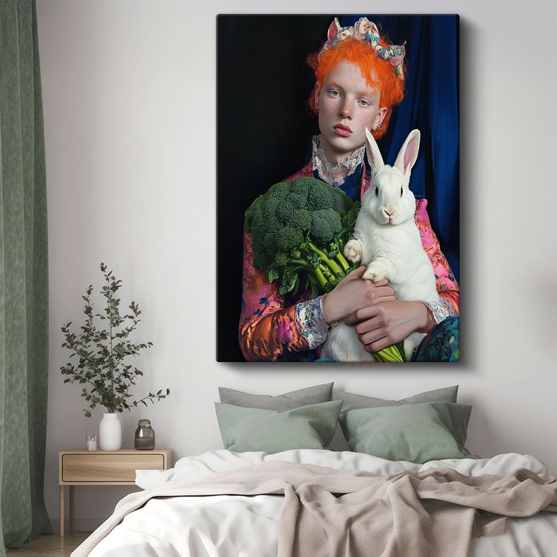 Tim Walker - Tavşanlı Portre Kanvas Tablo