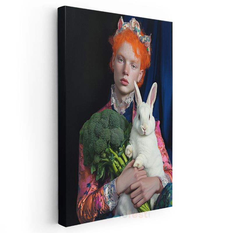 Tim Walker - Tavşanlı Portre Kanvas Tablo