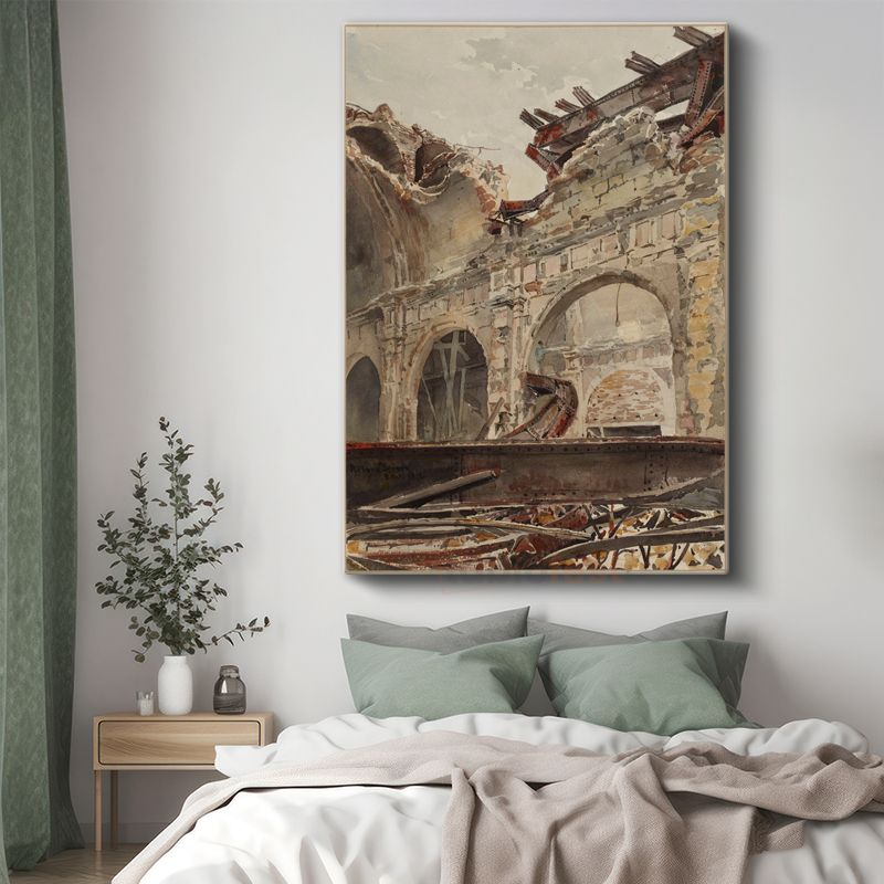 Richard Parkes Bonington - Yıkılan Saray Kanvas Tablo