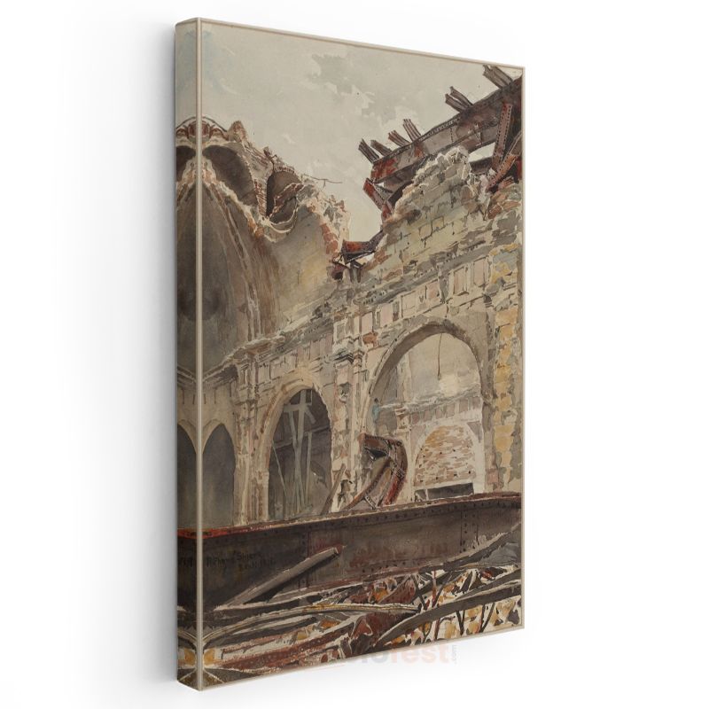 Richard Parkes Bonington - Yıkılan Saray Kanvas Tablo