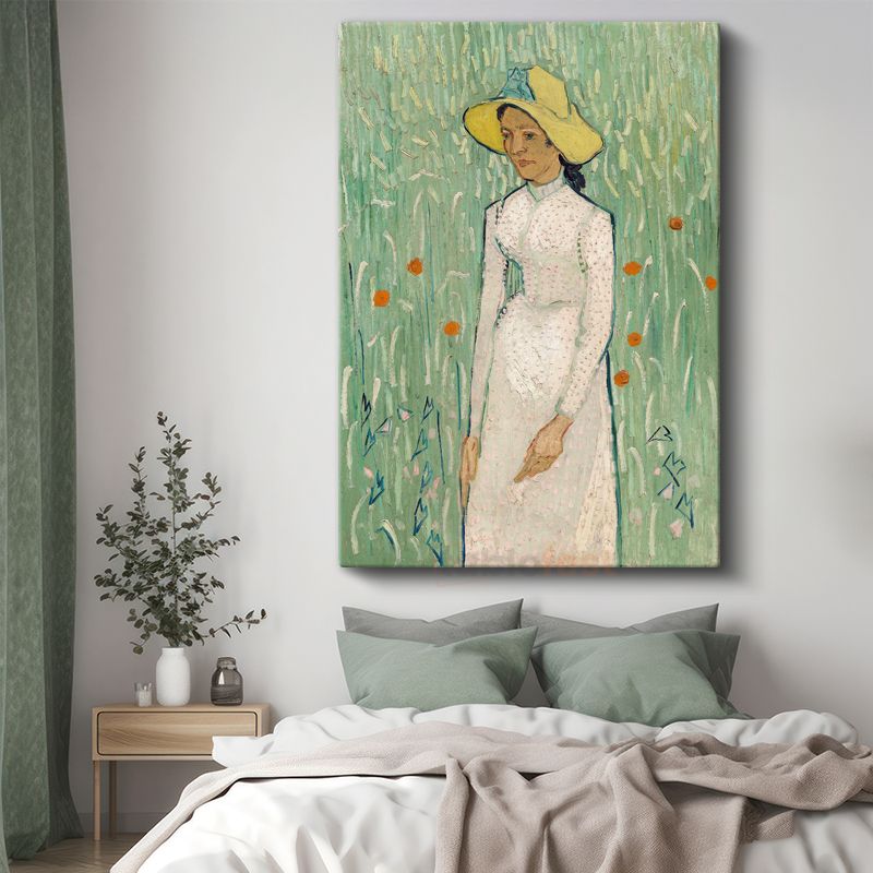 Vincent van Gogh - Sarı Şapkalı Kadın Kanvas Tablo
