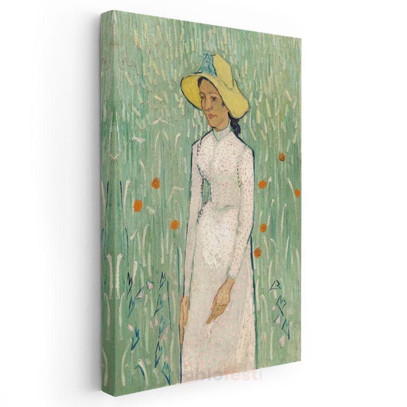 Vincent van Gogh - Sarı Şapkalı Kadın Kanvas Tablo