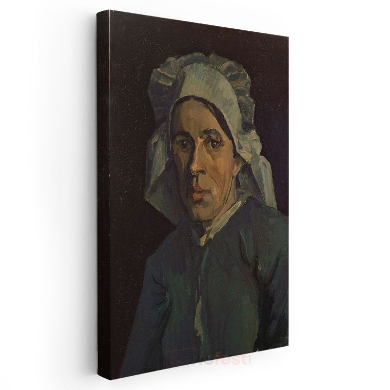 Vincent van Gogh - Beyaz Başlıklı Kadın Portresi Kanvas Tablo