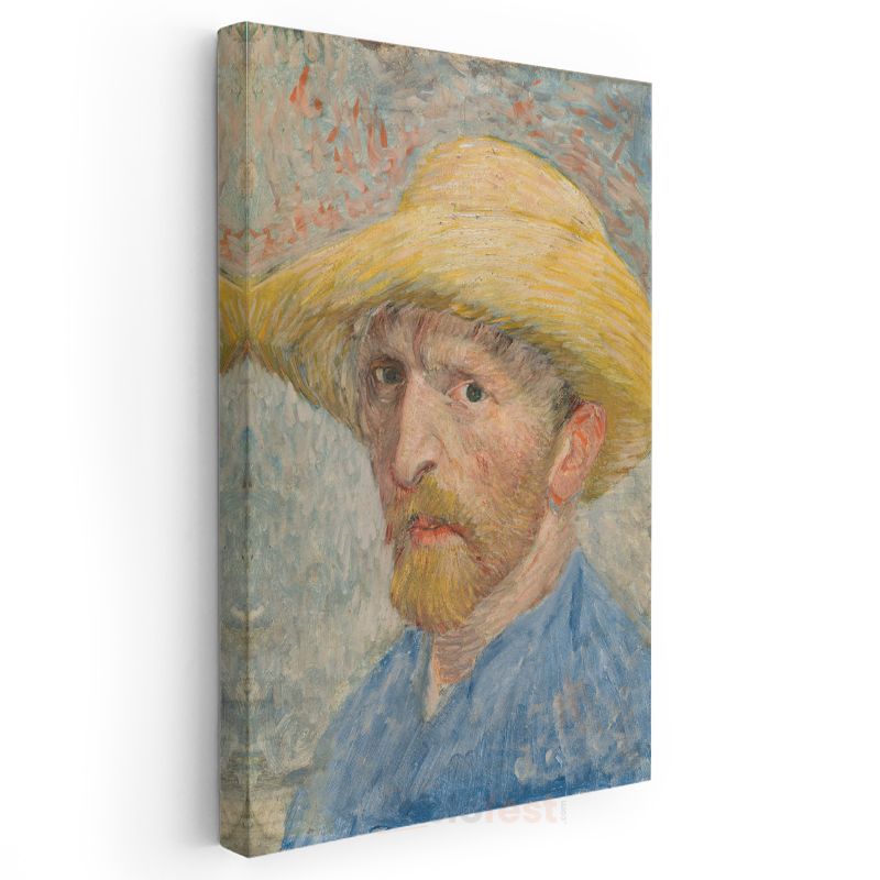 Vincent van Gogh - Hasır Şapkalı Otoportre Kanvas Tablo