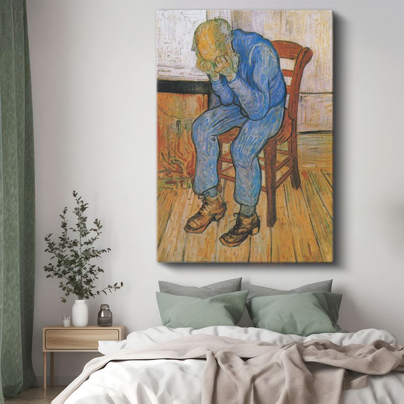 Vincent van Gogh - Eşikte Oturan Yaşlı Adam Kanvas Tablo