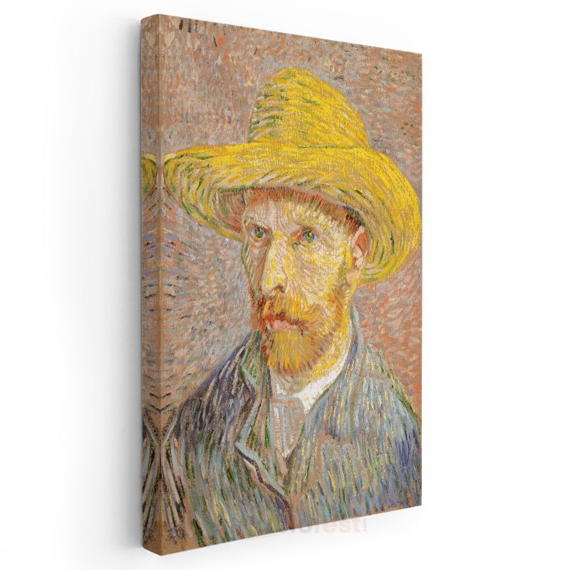 Vincent van Gogh - Sarı Hasır Şapkalı Otoportre Kanvas Tablo