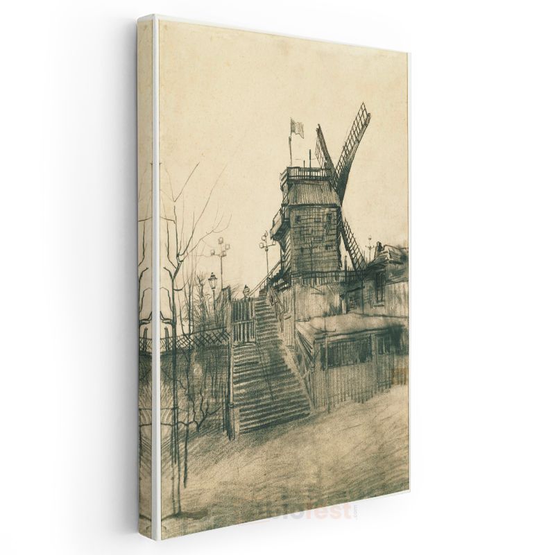 Vincent van Gogh - Le Moulin de Blute-Fin Kanvas Tablo