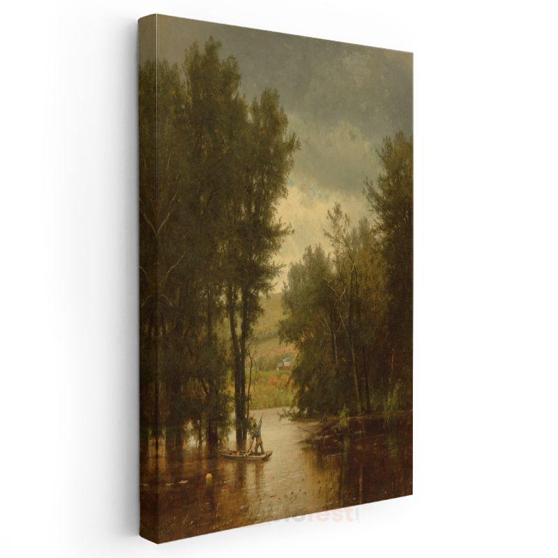 George Inness - Nehir Kayıkçısı Kanvas Tablo