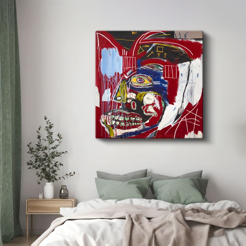 Jean-Michel Basquiat - Kırmızı Maske Kanvas Tablo