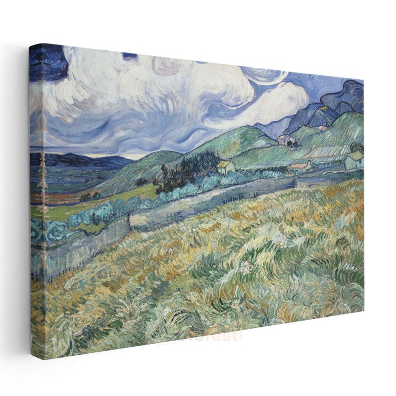 Vincent van Gogh - Buğday Tarlası ve Dağlar Kanvas Tablo