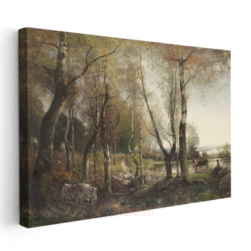 Jean-Baptiste-Camille Corot - Orman Manzarası Kanvas Tablo