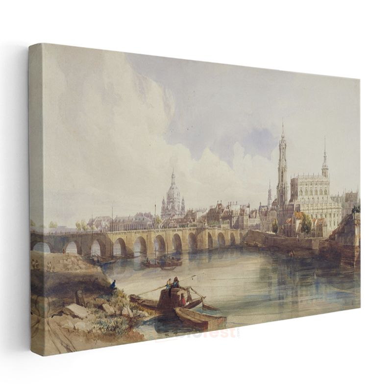 J.M.W. Turner - Dresden Şehir Manzarası Kanvas Tablo