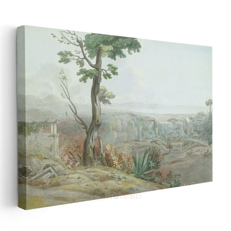 Claude Lorrain - İtalyan Kırsal Manzarası Kanvas Tablo