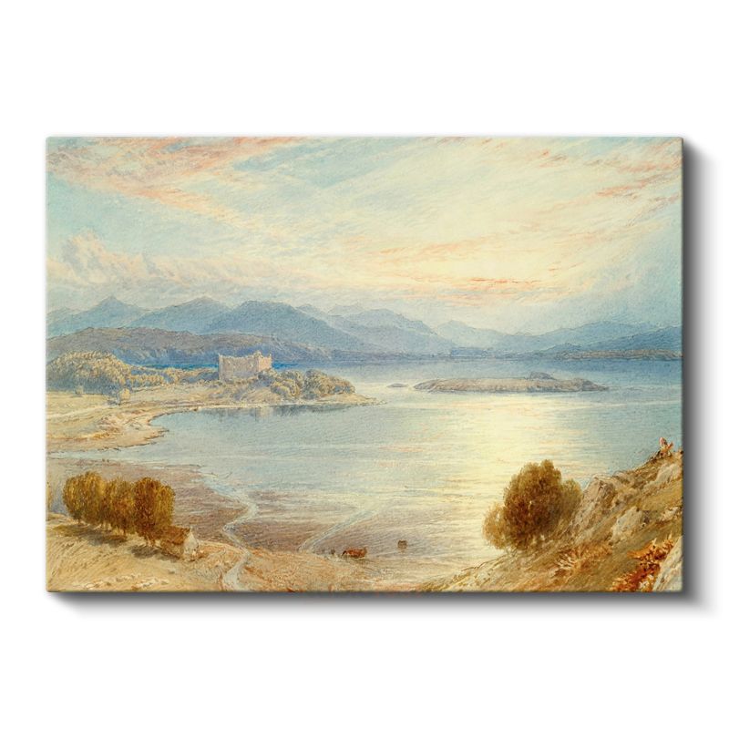 J.M.W. Turner - Göl Manzarası ve Kale Kanvas Tablo