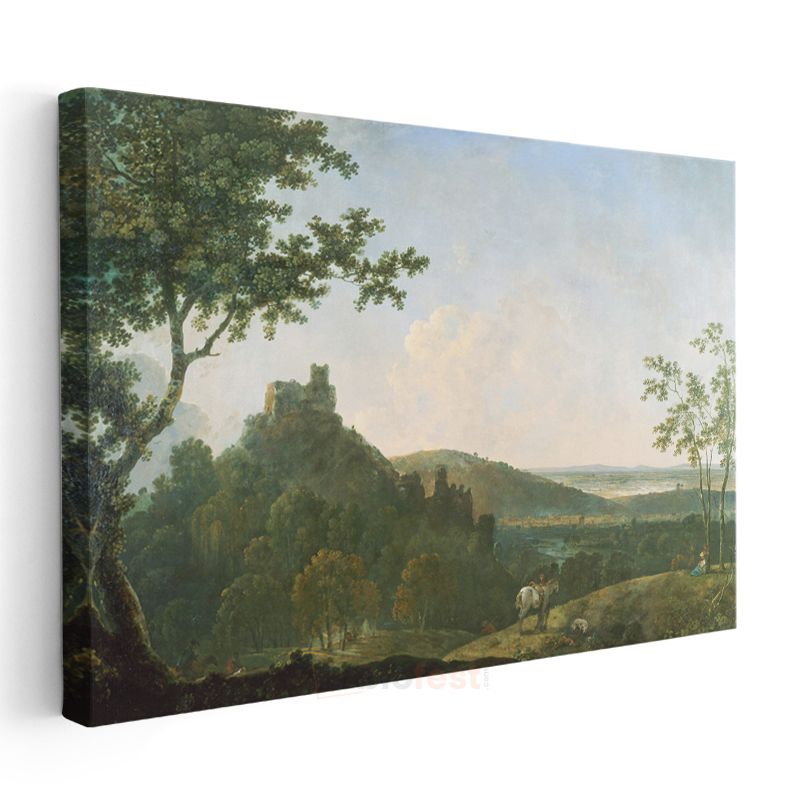 Richard Wilson - Tepeden Manzara ve Kale Kanvas Tablo