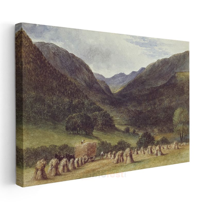 J.M.W. Turner - Dağ Vadisi ve Hasat Kanvas Tablo