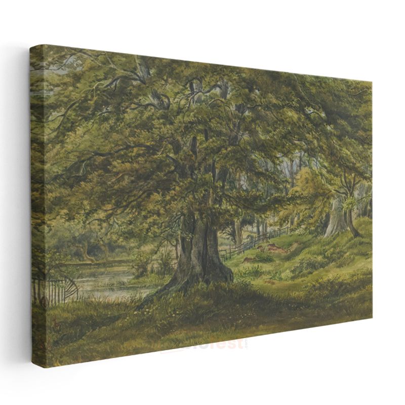 Samuel Palmer - Meşe Ağacı Manzarası Kanvas Tablo
