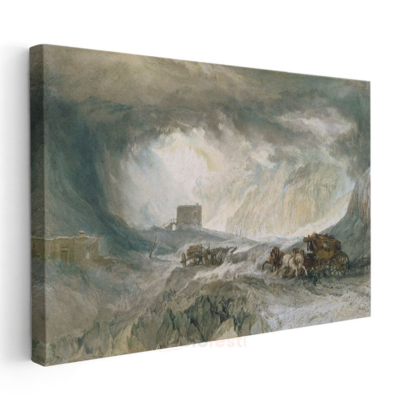 J.M.W. Turner - Kar Fırtınasında Posta Arabası Kanvas Tablo