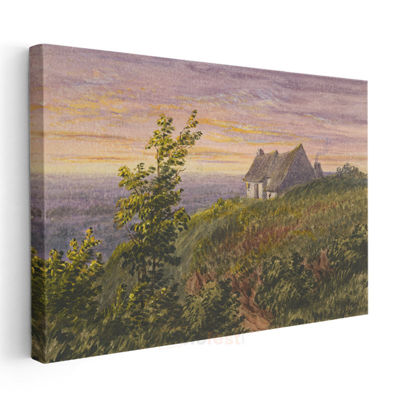 Caspar David Friedrich - Tepedeki Kulübe Kanvas Tablo