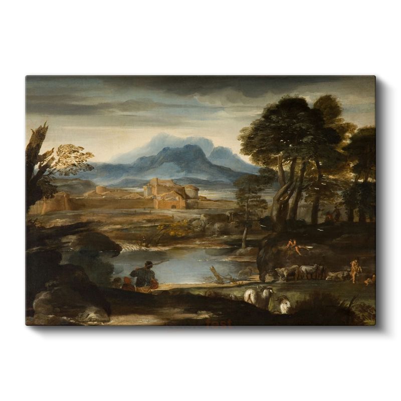 Claude Lorrain - Pastoral Manzara Kanvas Tablo