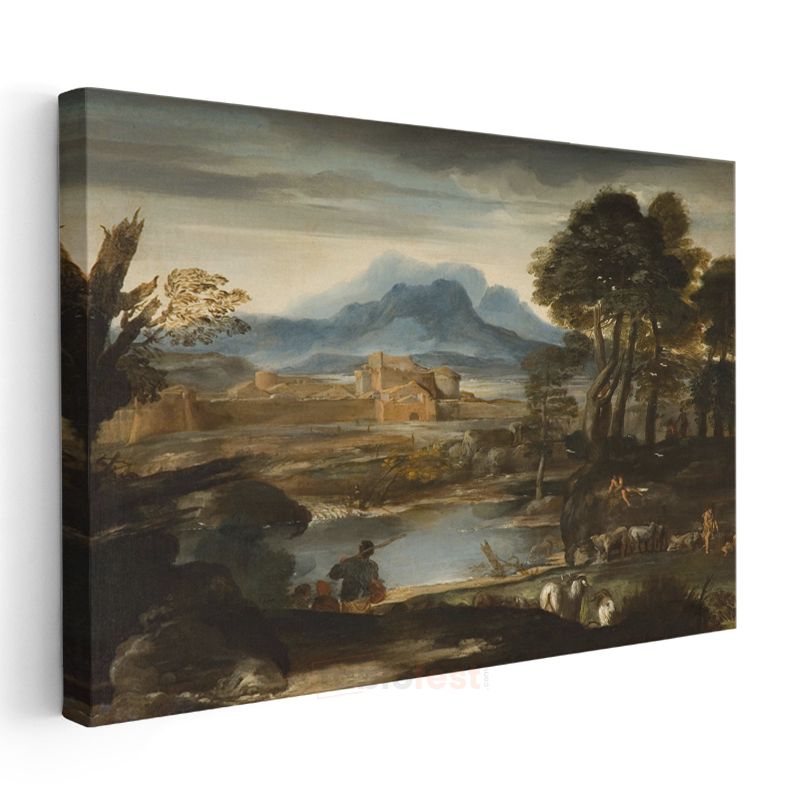 Claude Lorrain - Pastoral Manzara Kanvas Tablo