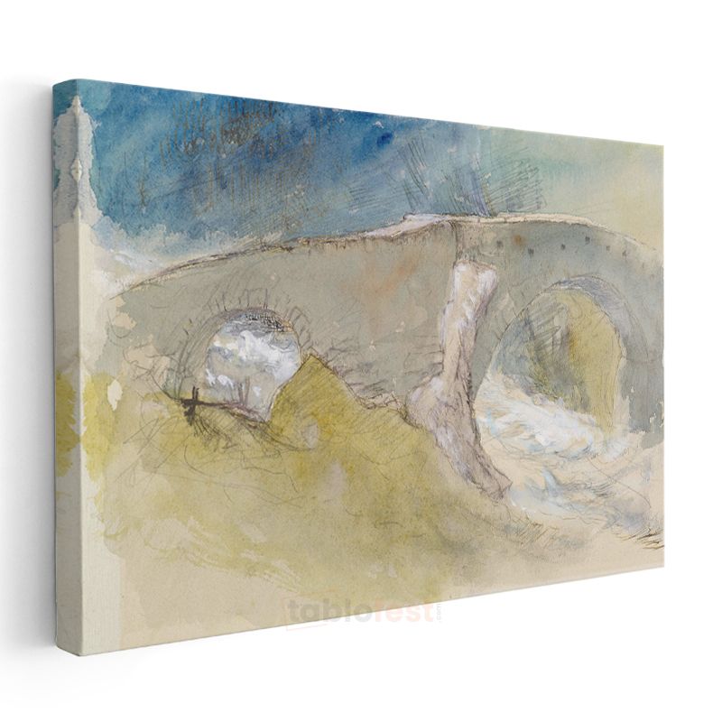 J.M.W. Turner - Taş Köprü Eskizi Kanvas Tablo