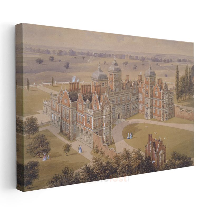 William Daniell - Aston Hall Malikânesi Kanvas Tablo