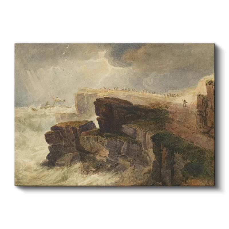 J.M.W. Turner - Fırtınalı Denizde Kayalıklar Kanvas Tablo