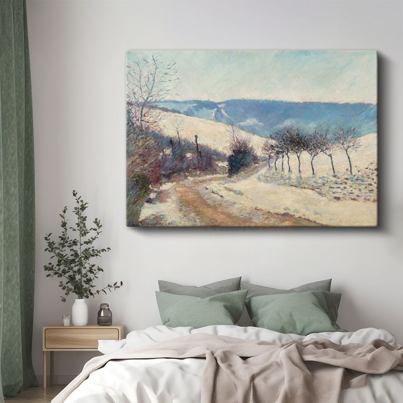 Blanche Hoschedé-Monet - Karlı Yol Manzarası Kanvas Tablo