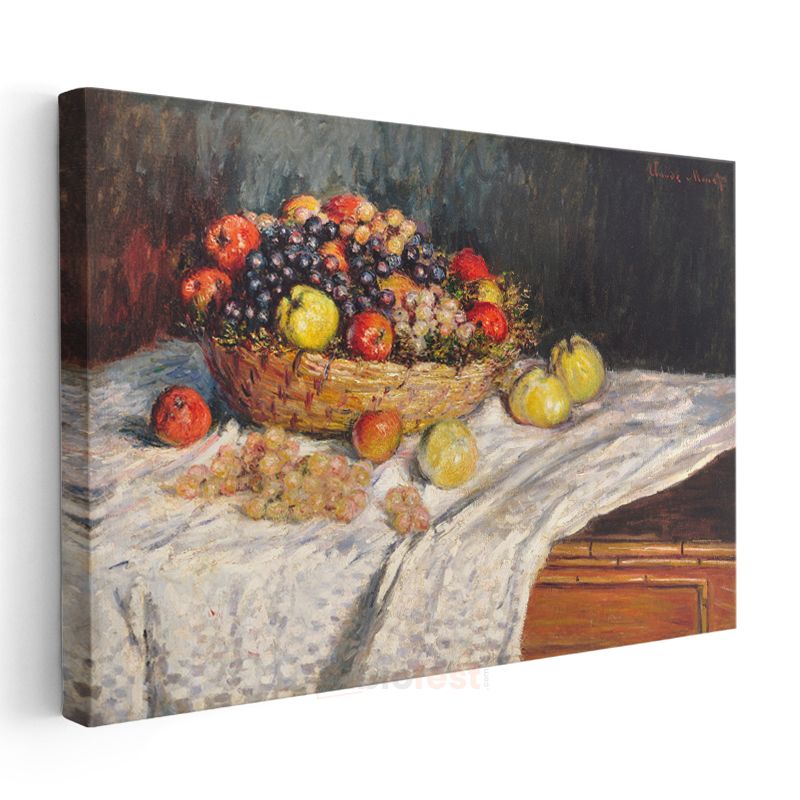 Claude Monet - Meyve Sepeti Natürmort Kanvas Tablo