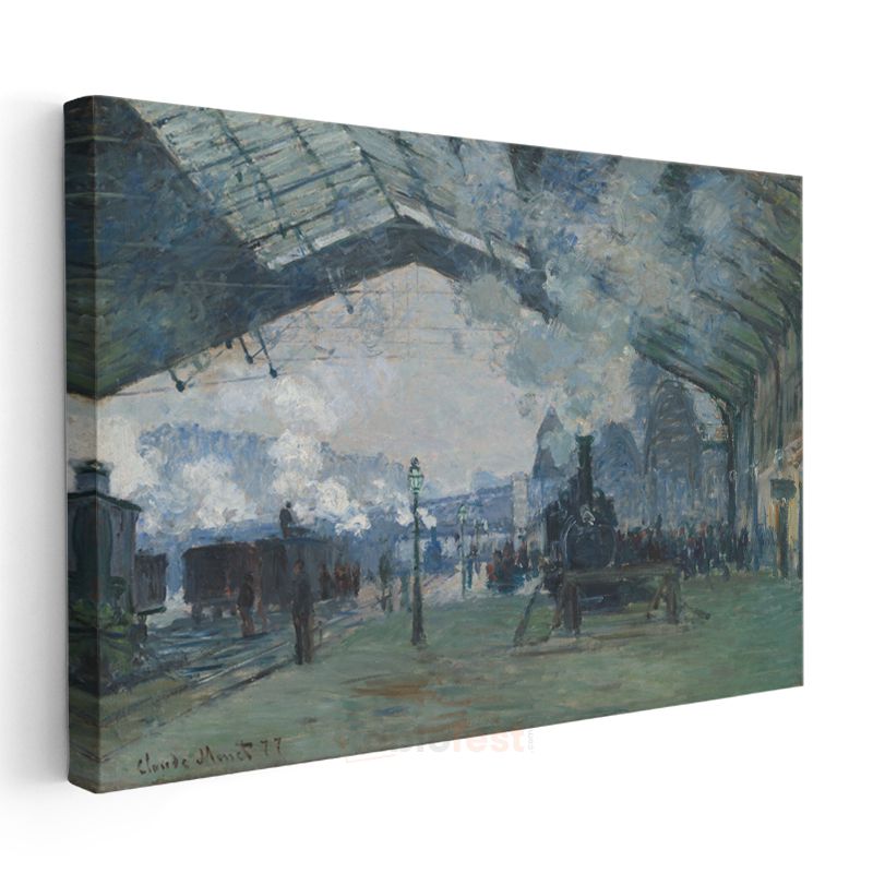 Claude Monet - Saint-Lazare Garı Kanvas Tablo