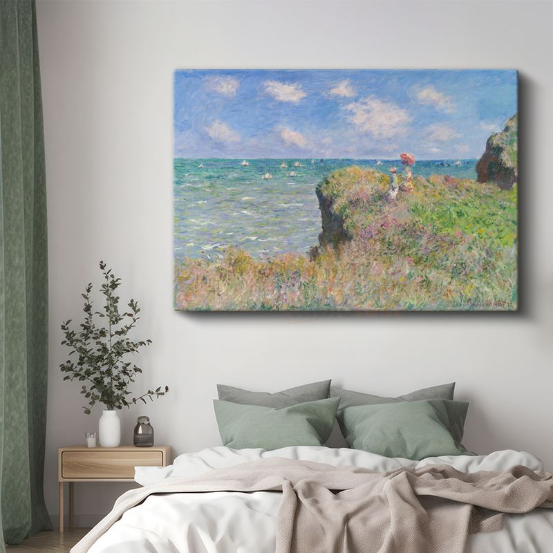 Claude Monet - Pourville Yakınlarında Uçurum Kanvas Tablo