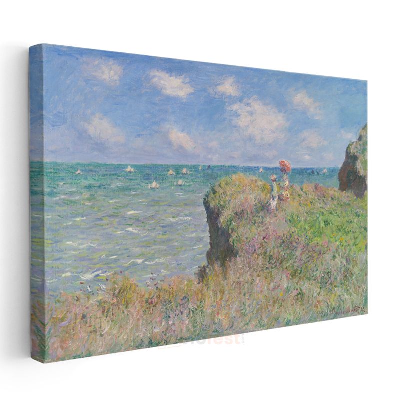 Claude Monet - Pourville Yakınlarında Uçurum Kanvas Tablo