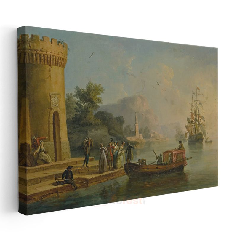 Claude Lorrain - Liman Manzarası Kanvas Tablo