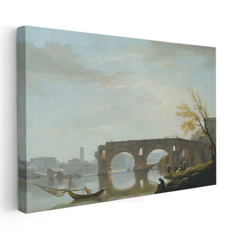 Richard Wilson - Roma Köprüsü Manzarası Kanvas Tablo