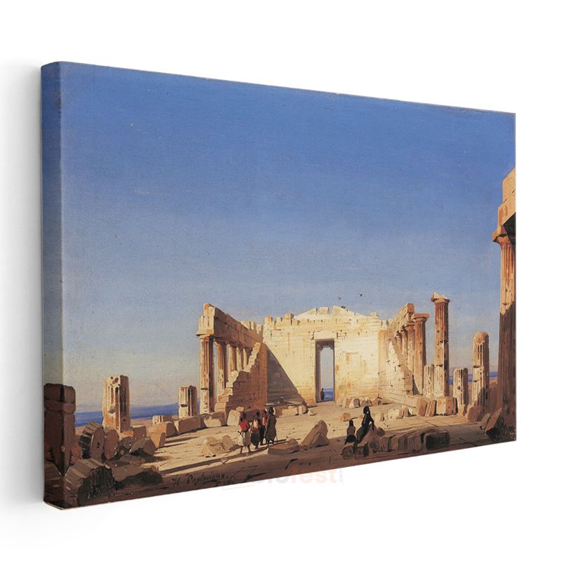 Ippolito Caffi - Atina Akropolis Kanvas Tablo