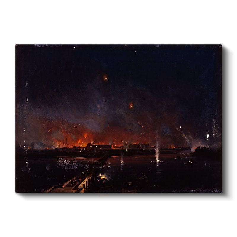 Joseph Mallord William Turner - Gece Yangını Kanvas Tablo