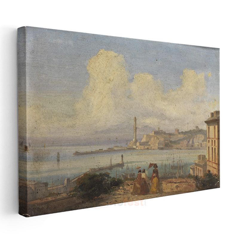 J.M.W. Turner - Genova Limanı Manzarası Kanvas Tablo