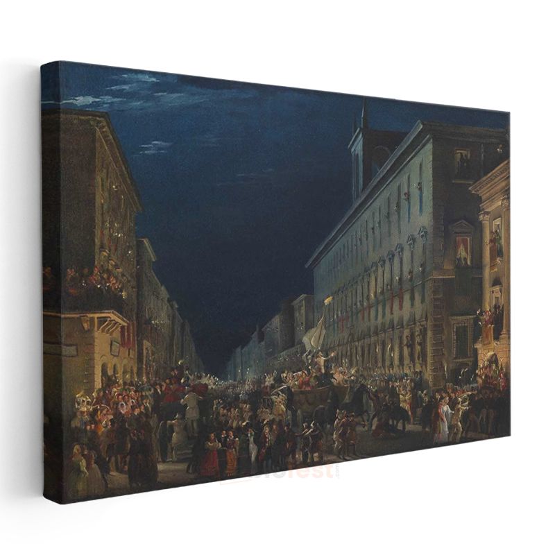 Ippolito Caffi - Gece Festivali Kanvas Tablo