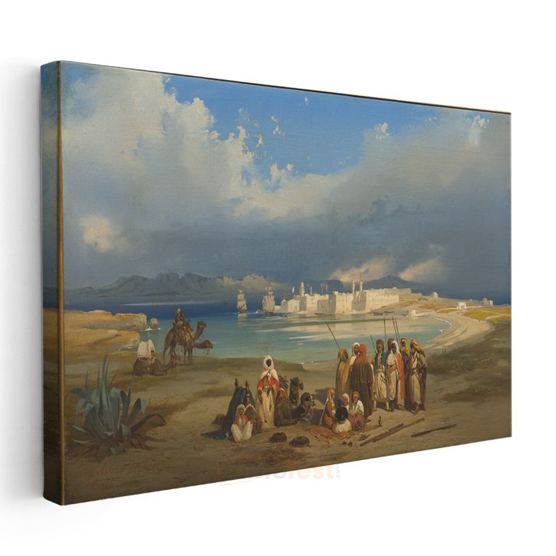 David Roberts - Algiers Limanı Kanvas Tablo