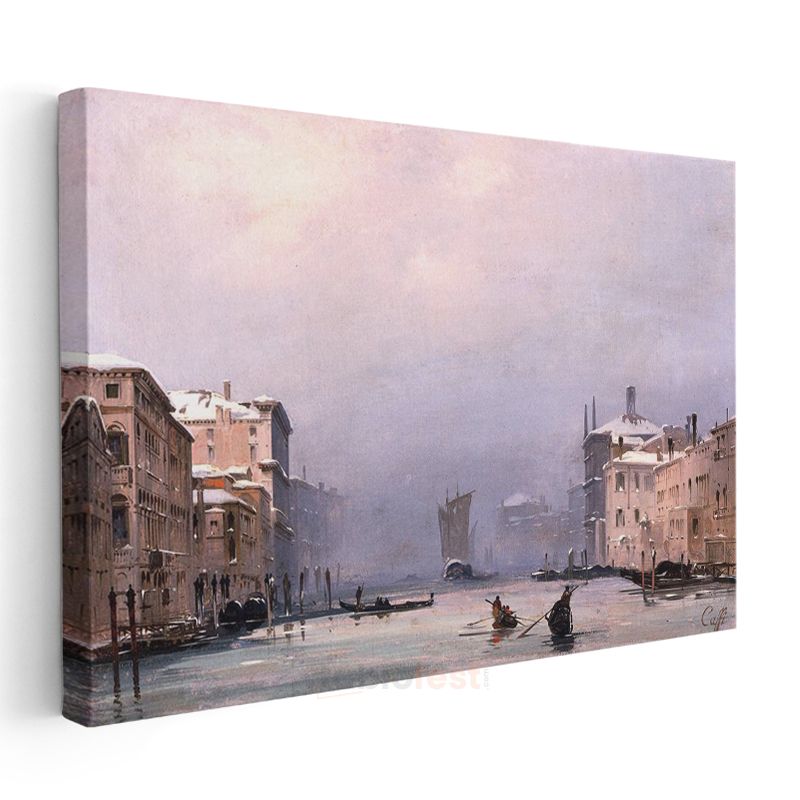 Francesco Guardi - Venedik Grand Canal Kış Manzarası Kanvas Tablo