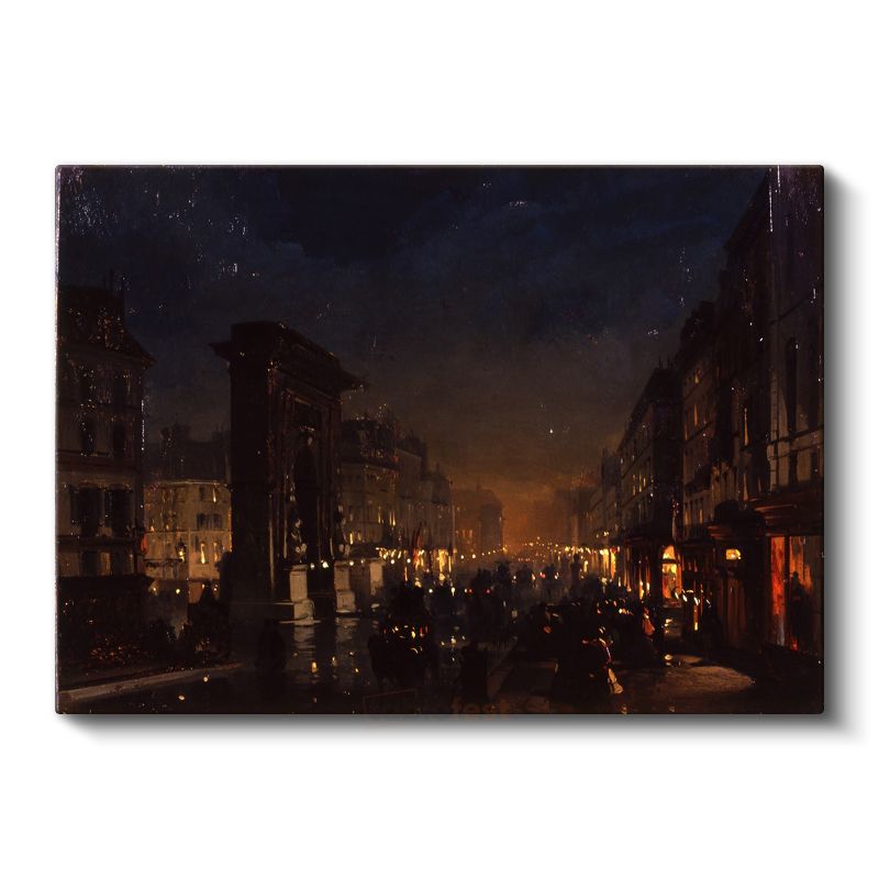 John Atkinson Grimshaw - Gece Şehir Sokağı Kanvas Tablo