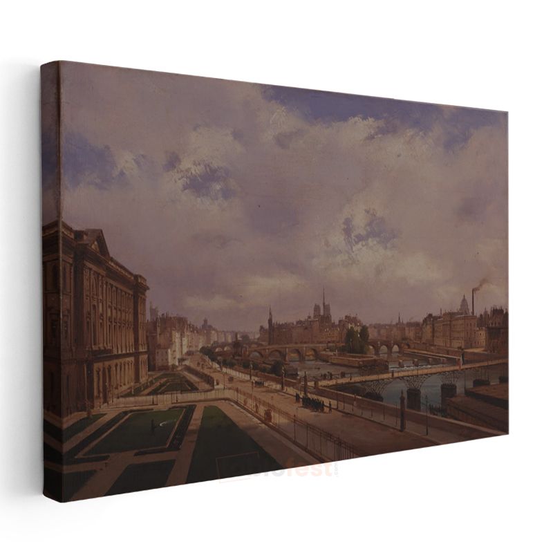 Camille Pissarro - Paris Seine Nehri Panoraması Kanvas Tablo