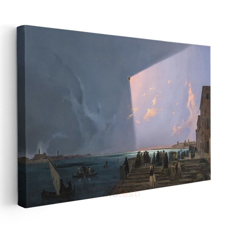 Ippolito Caffi - Venedik Lagünü Kanvas Tablo