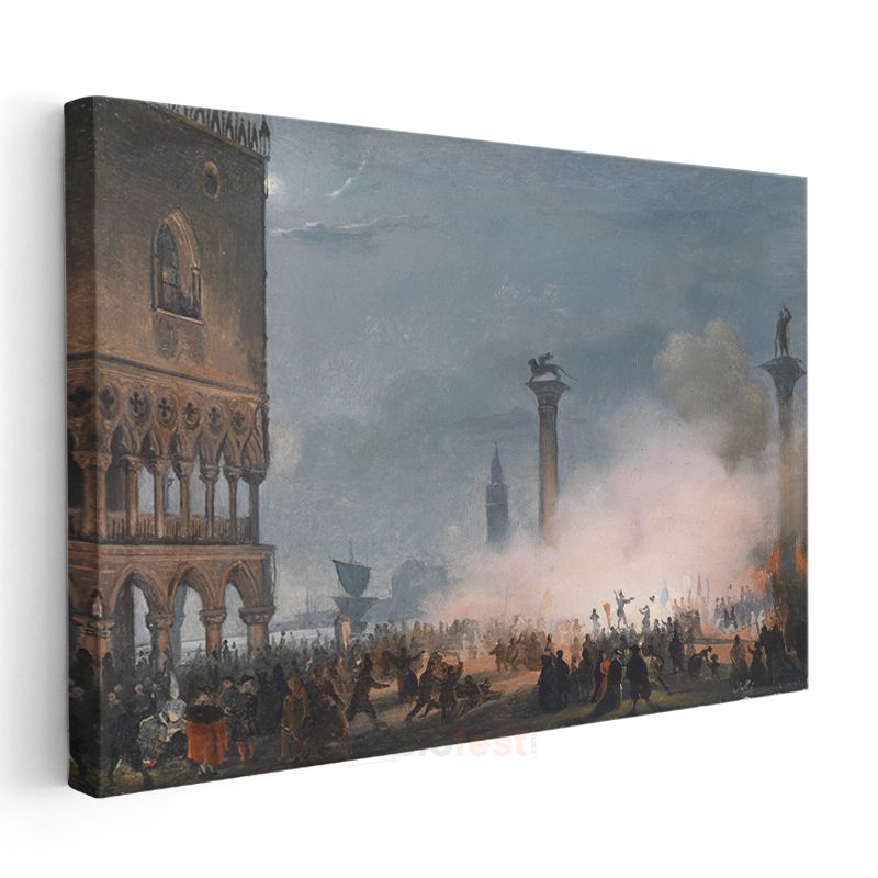 Ippolito Caffi - Venedik San Marco Meydanı Kanvas Tablo