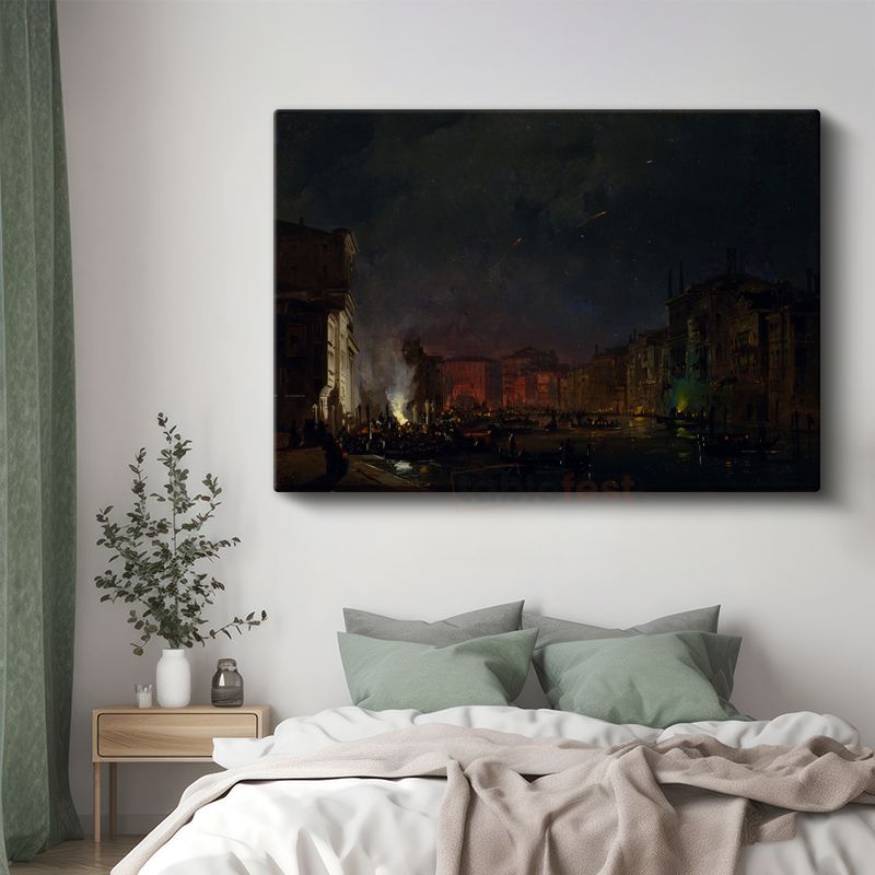 J.M.W. Turner - Venedik Gece Manzarası Kanvas Tablo