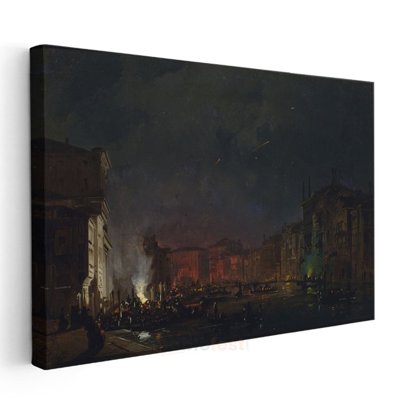 J.M.W. Turner - Venedik Gece Manzarası Kanvas Tablo